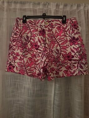 Lilly Pulitzer High Rise Gretchen Pink Floral Shorts